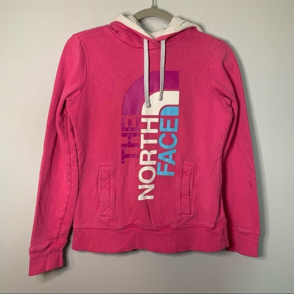 Women’s The North Face pink pullover hooded sweatshirt size extra small XS - Picture 1 of 9